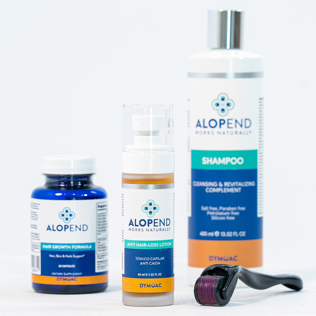 Kit Alopend (Tónico-Cápsulas-Shampoo) + Dermaroller (Gratis)